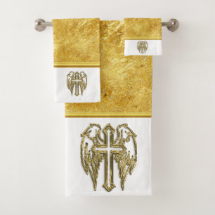 Croix avec ailes et conception de feuille blanche