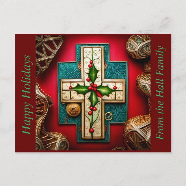 Croix avec carte Holly Seasonal (Devant)