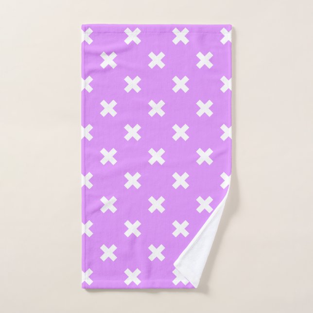 Croix blanches sur lilas (Serviette à main)