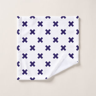 Croix bleu marine sur blanc
