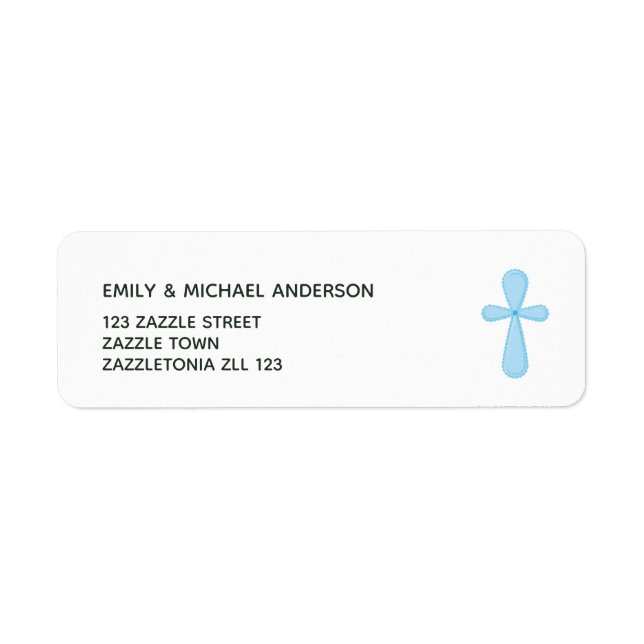 Croix Bleue Adresse de retour Étiquettes catholiqu (Devant)