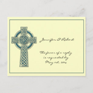 Croix celtique en ivoire Turquoise carte postale R