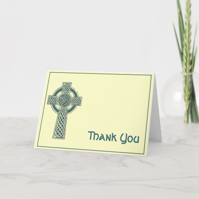 Croix celtique en Merci Turquoise et ivoire (Devant)