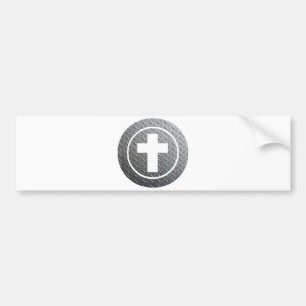 Croix dans cercle Métal Autoaufkleber
