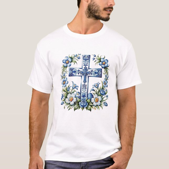 Croix de foi : T-shirt de Jésus Inspirationnel" (Devant)
