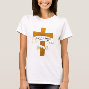 Croix de Jésus en or avec Verse biblique - T-shirt