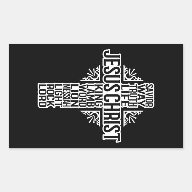 CROIX DE JÉSUS - NOMS DU Sticker CHRIST (Devant)