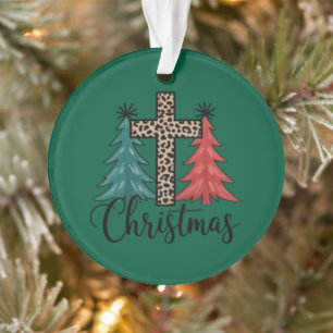 Croix de léopard Arbres de Noël Chrétiens 