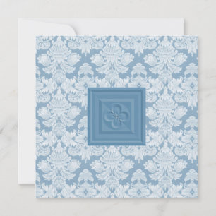 Croix de Quatrefoil et invitation bleue de mariage