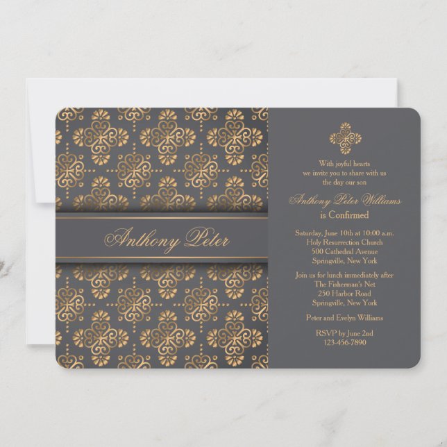 Croix d'or Invitation religieuse (Devant)