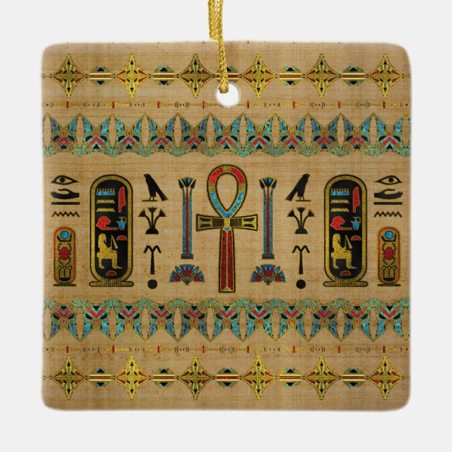 Croix égyptienne - ornement d'Ankh sur le papyrus (Devant)