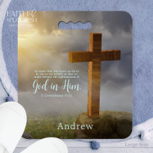 Croix en bois - Scripture Prière Kneeling