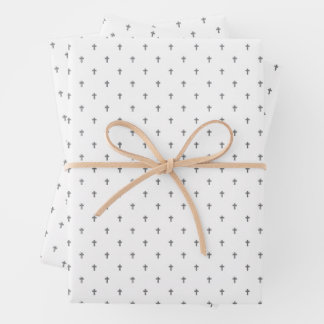 Croix - Feuilles de papier d'emballage gris