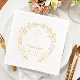 Croix florale baptisée pour événement religieux 