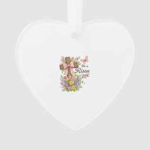 Croix florale chrétienne - Il est ressuscité - rel