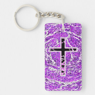 CROIX NOIRE ET ROSE AVEC ARRIÈRE - PLAN VIOLET