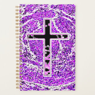 CROIX NOIRE ET ROSE AVEC ARRIÈRE - PLAN VIOLET