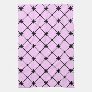 Croix noire Motif sur serviette de cuisine rose