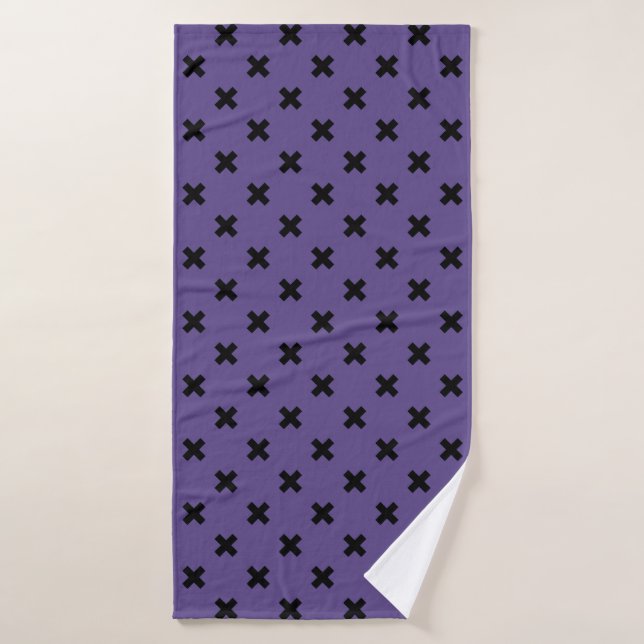 Croix noire sur ultra violet (Serviette de bain)