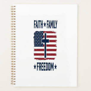 Croix Patriotique Foi Famille Liberté Drapeau USA 