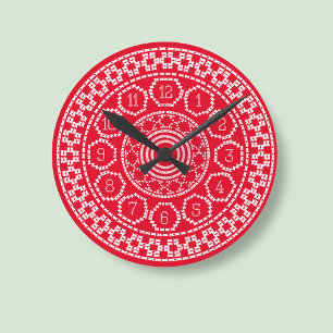 Croix Rouge Chandail Style Mur Horloge