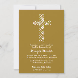 Croix sur les invitations de la première communion