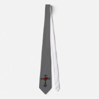 Croix Tribal Avec Cravate Rose Rouge