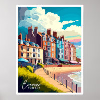 Cromer England Travel Vintag Illustration
