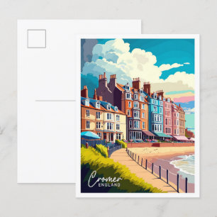 Cromer England Travel Vintag Illustration Postkarte