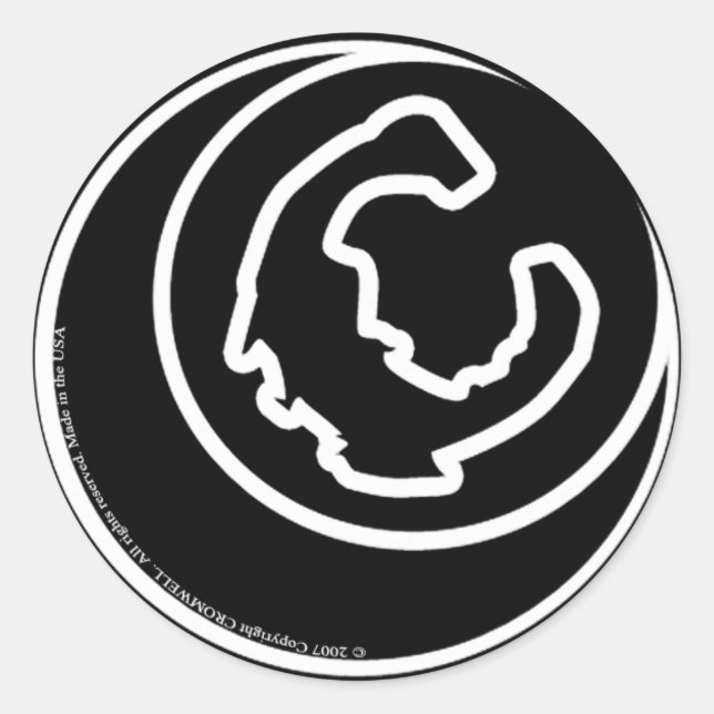 CROMWELL-"C"-Logo Runder Aufkleber (Vorderseite)