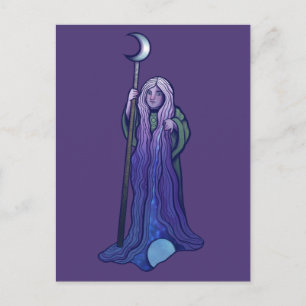 Crone Mond Göttin Heidnische Kunst Wicca Postkarte