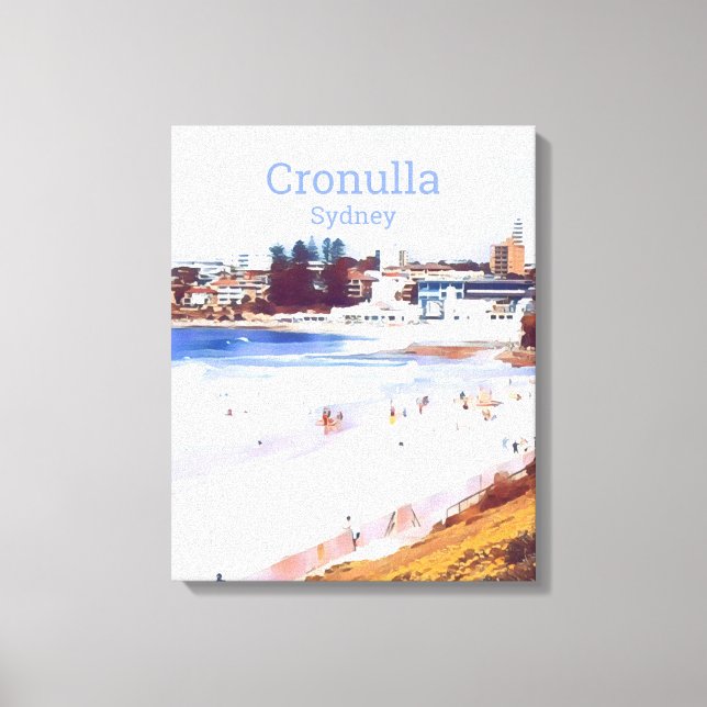 Cronulla Beach Vorort von Sydney Reiseausdruck Leinwanddruck (Vorderseite)