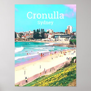 Cronulla Sydney Beach Summer travel print Poster
