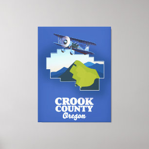 Crook Landkreis Oregon Karte Leinwanddruck