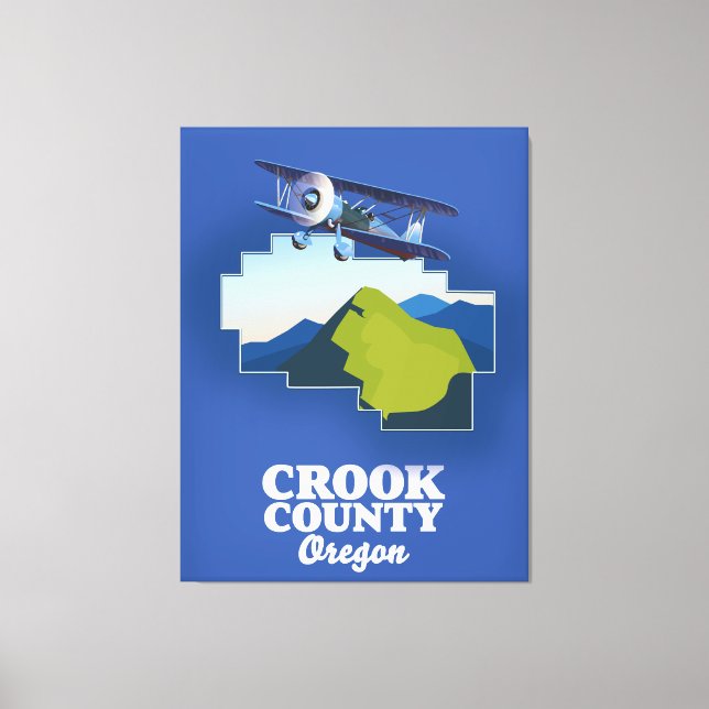 Crook Landkreis Oregon Karte Leinwanddruck (Vorderseite)