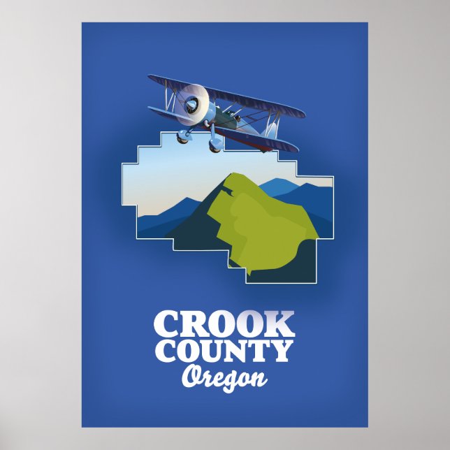 Crook Landkreis Oregon Karte Poster (Vorne)