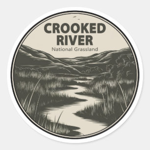 Crooked River National Grassland Oregon Bach Runder Aufkleber