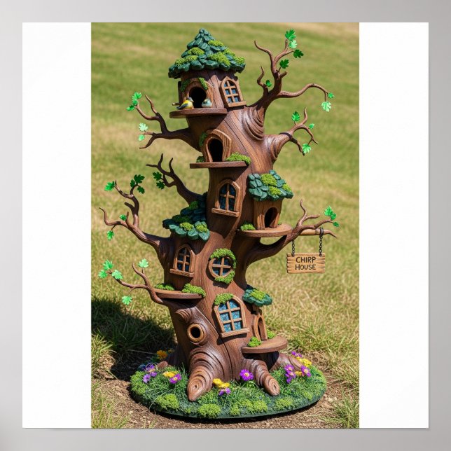 Crooked Tree Birdhouse Poster (Vorne)