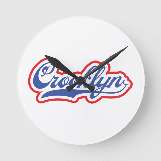 Crooklyn, NYC Runde Wanduhr (Vorderseite)