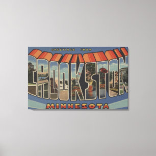 Crookston, Minnesota - große Buchstabe-Szenen Leinwanddruck