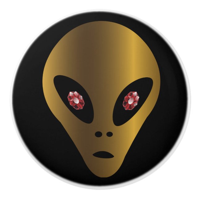 Crop Circle Gold Alte Alien Keramikknauf (Vorderseite)