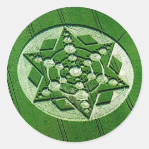 Crop Circle Spinning Star Wildshire Runder Aufkleber