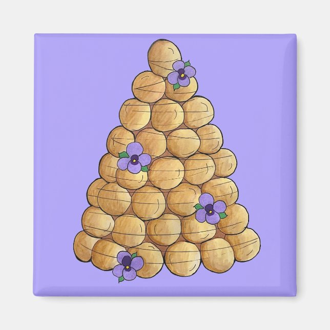 Croquembouche Choux Bun Cream Puffs Wedding Cake Magnet (Vorne)