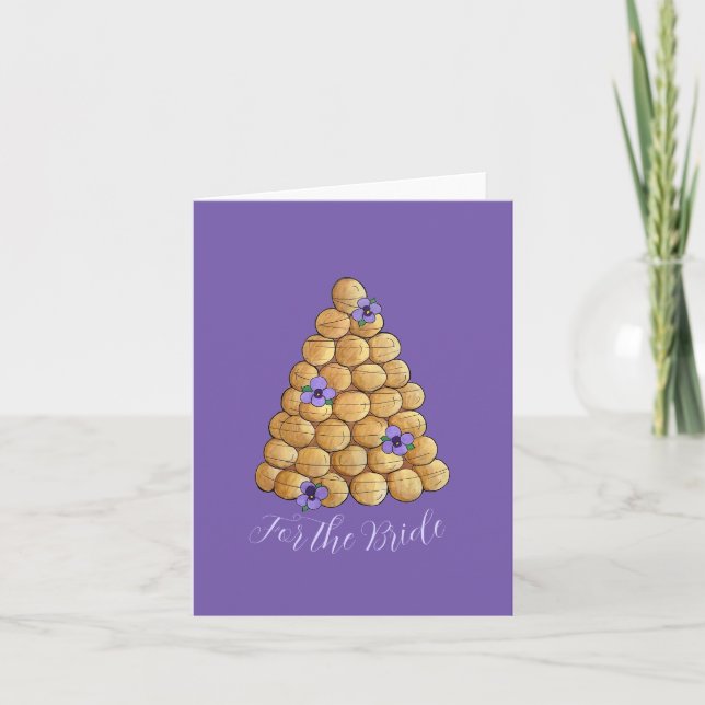 Croquembouche Choux Pastry Wedding Cake Bridge Karte (Vorderseite)