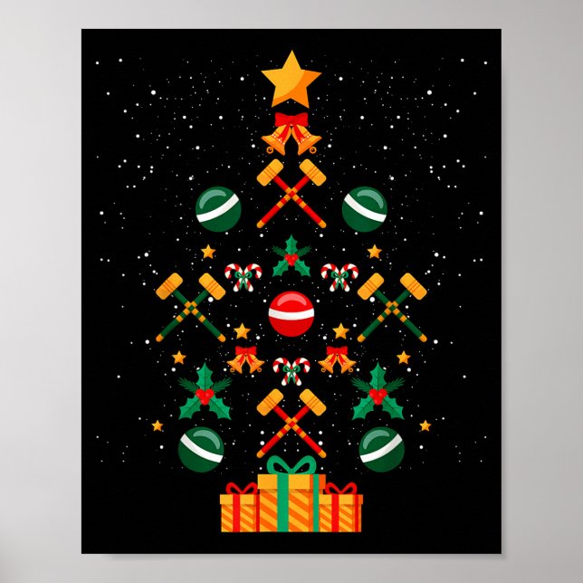 Croquet Christmas Tree Xmas  Poster (Vorne)