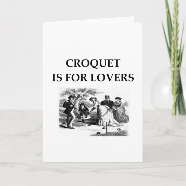 CROQUET ist für Liebhaber geeignet Feiertagskarte (Vorderseite)