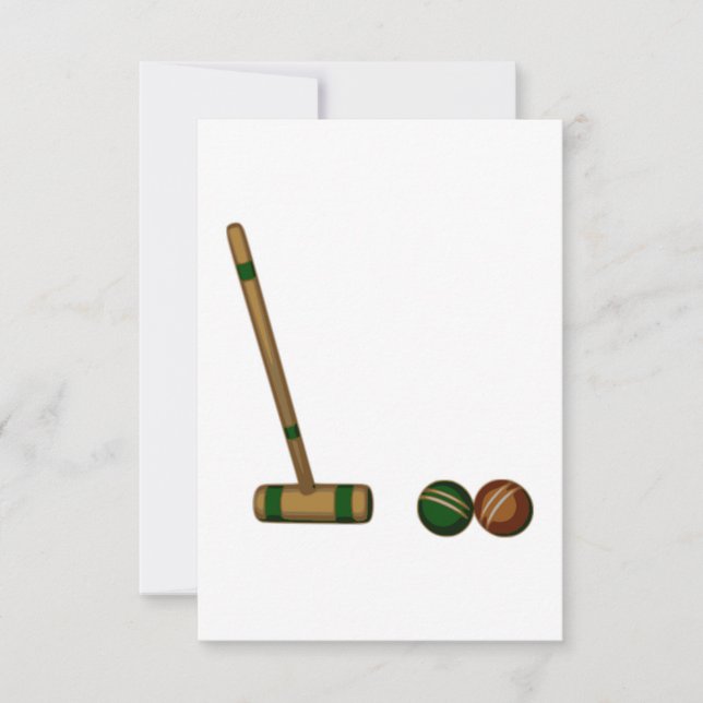 Croquet Mallet und Balls (Vorderseite)