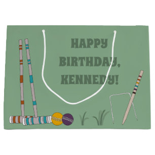 Croquet Set, Jade Green, Personalisiert Große Geschenktüte
