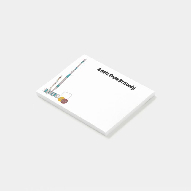 Croquet Set, Lawinen Personalisiert Post-it Klebezettel (angewinkelt)