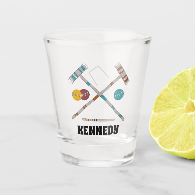 Croquet Set, Lawinen Personalisiert Schnapsglas (Vorderseite)